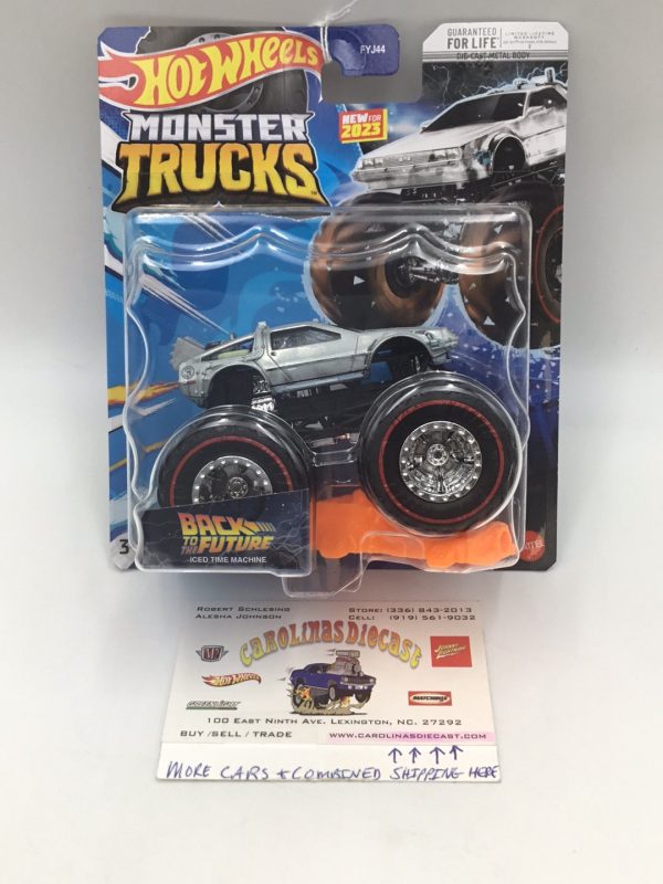 2023 Hot wheels monster Trucks Back to the Future iced Time Machine BTTF Treasure hunt htf new Cheap