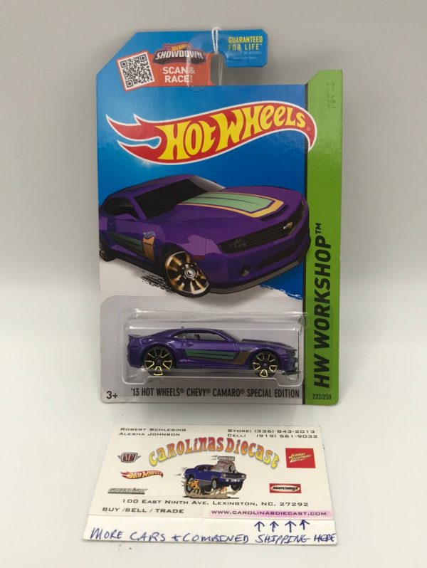 2015 Hot Wheels #232 13 Hot Wheels Chevy Camaro Special edition purple 16G Online Sale