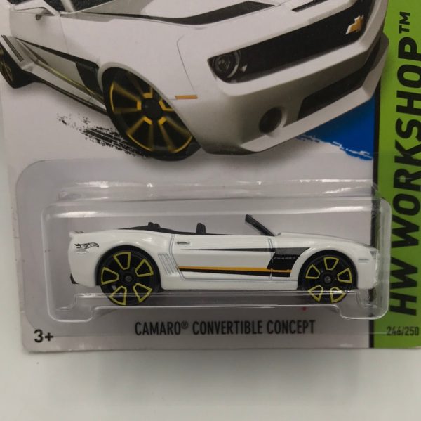 2015 Hot Wheels #246 Camaro Convertible Concept white HH2 For Discount