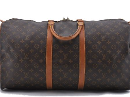 Authentic Louis Vuitton Monogram Keepall 55 Boston Bag M41424 LV 2894D For Cheap