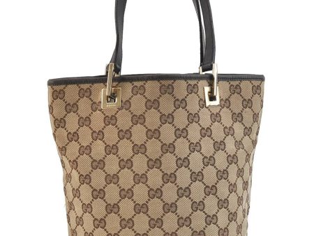 Authentic GUCCI Shoulder Tote Bag Purse GG Canvas Leather 0021099 Brown 2943D Online now