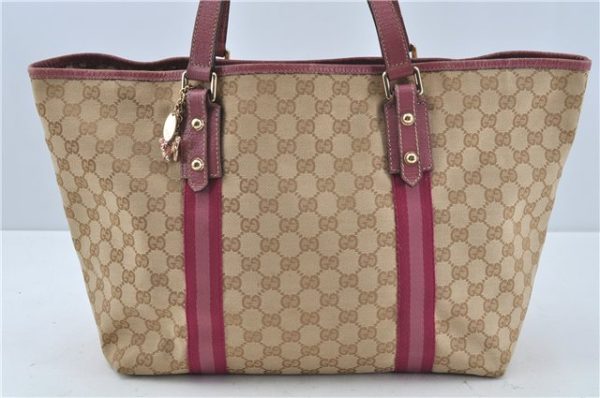 Auth GUCCI Sherry Line Shoulder Tote Bag GG Canvas Leather 139260 Beige J0565 For Cheap