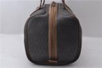 Auth Christian Dior Honeycomb Boston Hand Bag PVC Leather Black Brown CD 3073D Cheap