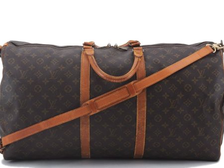 Auth Louis Vuitton Monogram Keepall Bandouliere 60 Boston Bag M41412 LV 2670D Supply