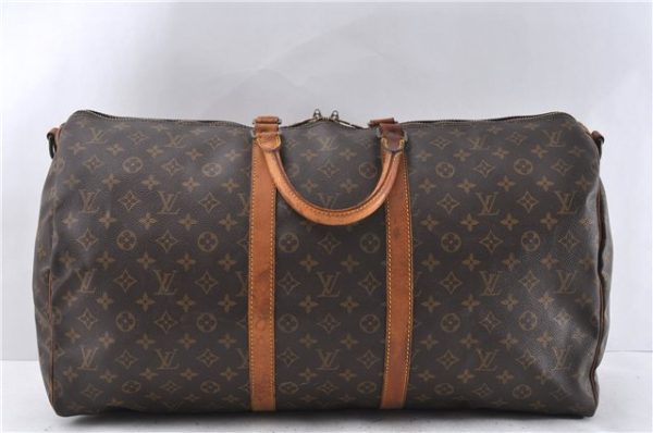 Auth LOUIS VUITTON Monogram Keepall Bandouliere 55 Boston Bag M41414 LV 6280C Supply