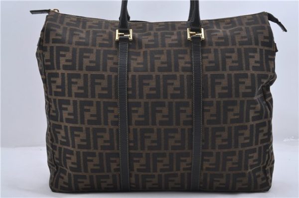 Authentic FENDI Zucca 2way Shoulder Hand Bag Canvas Leather Brown 3111D Online Hot Sale