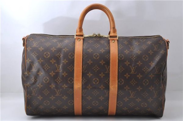 Auth Louis Vuitton Monogram Keepall Bandouliere 45 Boston Bag M41418 LV 2893D Supply