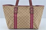 Auth GUCCI Sherry Line Shoulder Tote Bag GG Canvas Leather 139260 Beige J0565 For Cheap