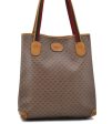 Auth GUCCI Web Sherry Line Micro GG Shoulder Tote Bag PVC Leather Brown 3922C For Cheap