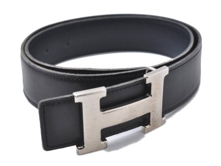 Authentic HERMES Constance Ladies Leather Belt Size 70cm 27.6  Black Navy 3147D Online now