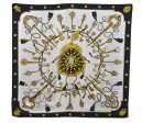 Authentic HERMES Carre 90 Scarf Key Tassel Motif Silk Black 6249C Online Hot Sale