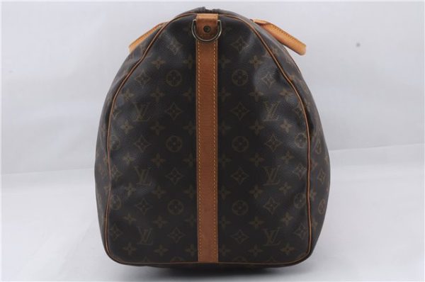 Auth Louis Vuitton Monogram Keepall Bandouliere 60 Boston Bag M41412 LV 2881D Fashion