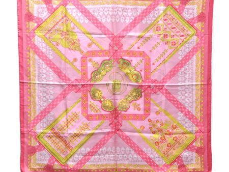 Authentic HERMES Carre 90 Scarf  Torins d ar  Silk Pink 5422D Fashion