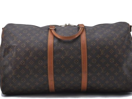 Auth Louis Vuitton Monogram Keepall Bandouliere 60 Boston Bag M41412 LV 3172D Online Sale