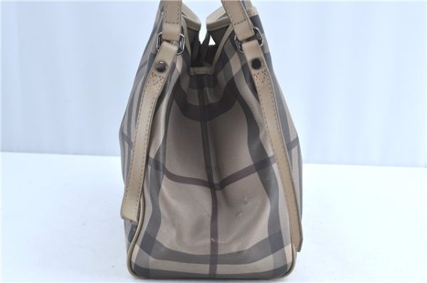 Auth BURBERRY Nova Check Vintage Shoulder Hand Bag PVC Leather Brown Beige H8797 on Sale