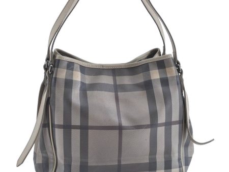 Auth BURBERRY Nova Check Vintage Shoulder Hand Bag PVC Leather Brown Beige H8797 on Sale