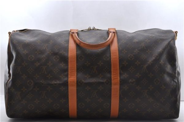 Auth Louis Vuitton Monogram Keepall Bandouliere 55 Boston Bag M41414 LV 2779D Cheap