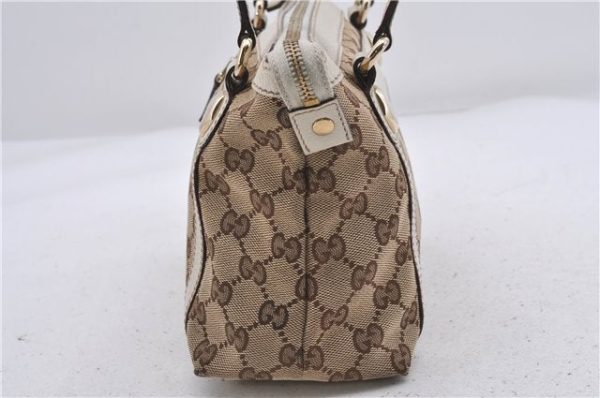 Authentic GUCCI Shoulder Hand Bag GG Canvas Leather 152458 Brown White 5626D Supply