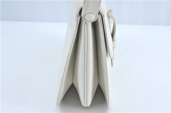 Authentic YVES SAINT LAURENT Shoulder Hand Bag Purse Leather White 0311C For Sale