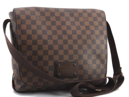 Auth Louis Vuitton Damier Brooklyn MM Shoulder Cross Body Bag N51211 LV 3948C on Sale