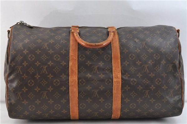 Auth LOUIS VUITTON Monogram Keepall Bandouliere 55 Boston Bag M41414 LV 8299C Sale