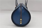 Authentic Louis Vuitton Epi Soufflot Hand Bag Blue M52225 LV 3162D Cheap