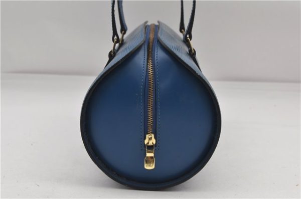 Authentic Louis Vuitton Epi Soufflot Hand Bag Blue M52225 LV 3162D Cheap