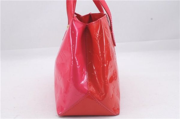 Authentic Louis Vuitton Vernis Wilshire PM Hand Bag Red Pink Bi-Color LV 3208D on Sale