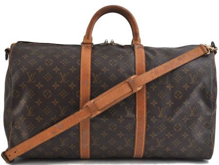 Auth Louis Vuitton Monogram Keepall Bandouliere 50 Boston Bag M41416 LV 2607D Online Sale