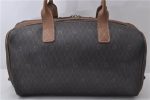 Auth Christian Dior Honeycomb Boston Hand Bag PVC Leather Black Brown CD 3073D Cheap