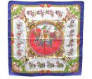 Authentic HERMES Carre 90 Scarf  CAPARACONS  Silk Navy 5240D For Sale