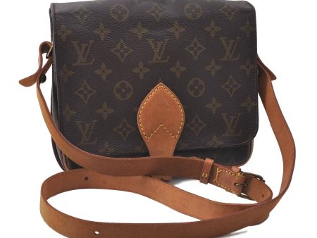 Auth Louis Vuitton Monogram Cartouchiere MM Shoulder Cross Bag M51253 LV 3332D For Sale