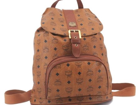 Authentic MCM Visetos Leather Vintage Backpack Brown 3173D Supply