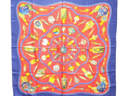 Authentic HERMES Carre 90 Scarf  Qu importe le flacon  Silk Navy 5399D For Sale