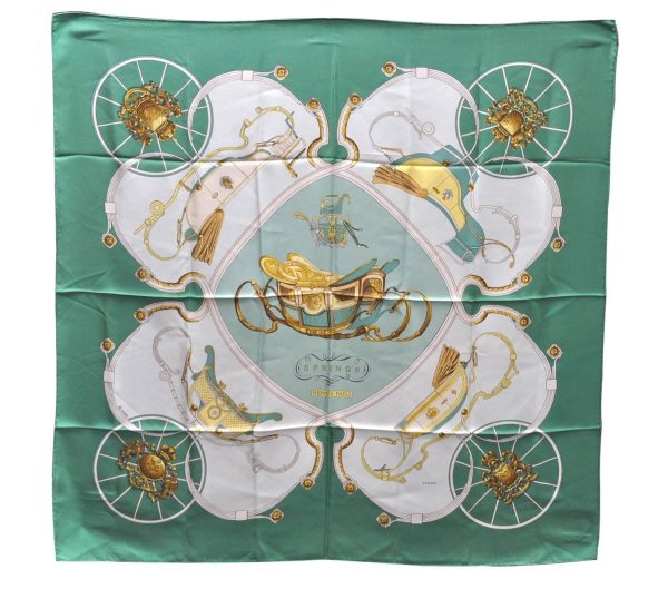 Authentic HERMES Carre 90 Scarf  SPRINGS  Silk Green 2972D Discount