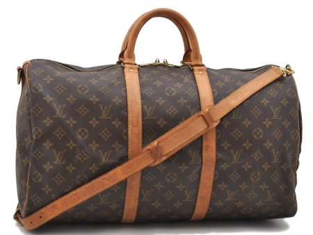 Auth LOUIS VUITTON Monogram Keepall Bandouliere 50 Boston Bag M41416 LV 8228C Online Hot Sale