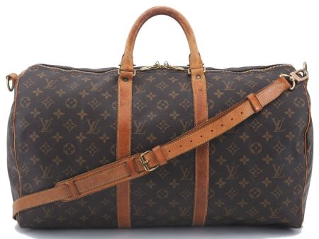 Auth Louis Vuitton Monogram Keepall Bandouliere 50 Boston Bag M41416 LV 4274D Online now