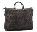 Authentic FENDI Zucca 2way Shoulder Hand Bag Canvas Leather Brown 3111D Online Hot Sale