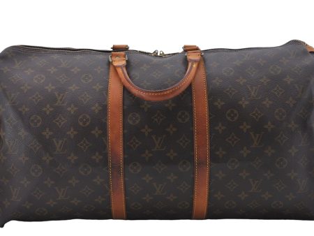 Authentic Louis Vuitton Monogram Keepall 55 Travel Boston Bag M41424 LV 4054D on Sale