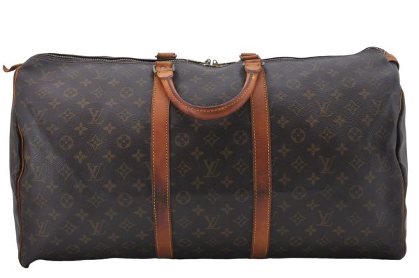 Authentic Louis Vuitton Monogram Keepall 55 Travel Boston Bag M41424 LV 4054D on Sale