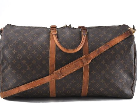 Auth LOUIS VUITTON Monogram Keepall Bandouliere 55 Boston Bag M41414 LV 6280C Supply