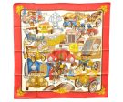 Authentic HERMES Carre 90 Scarf  automobile  Silk Red 5397D For Cheap