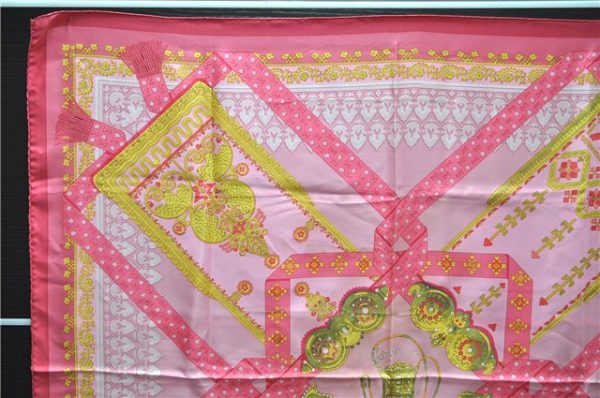 Authentic HERMES Carre 90 Scarf  Torins d ar  Silk Pink 5422D Fashion