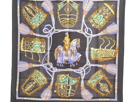 Authentic HERMES Carre 90 Scarf  LES MUSEROLLES  Silk Gray 2798D Online Sale