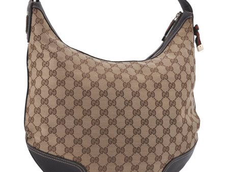 GUCCI Web Sherry Line Princy Ribbon Shoulder Bag GG Canvas 162882 Brown 4309D Online Sale