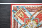 Auth HERMES Petit Carre 40 Scarf Handkerchief  Brins d or  Silk Red Box 6230C For Cheap