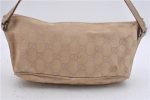 Authentic GUCCI Hand Bag Pouch Purse GG Canvas Leather 07198 Beige 5625D Online Hot Sale