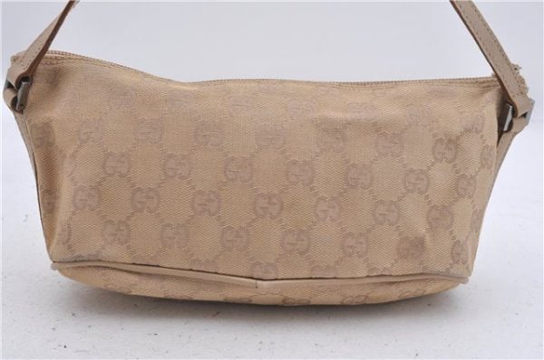 Authentic GUCCI Hand Bag Pouch Purse GG Canvas Leather 07198 Beige 5625D Online Hot Sale