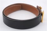 Authentic HERMES Constance Ladies Leather Belt Size 65cm 25.6  Black Brown 3144D For Sale