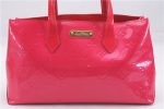 Authentic Louis Vuitton Vernis Wilshire PM Hand Bag Red Pink Bi-Color LV 3208D on Sale